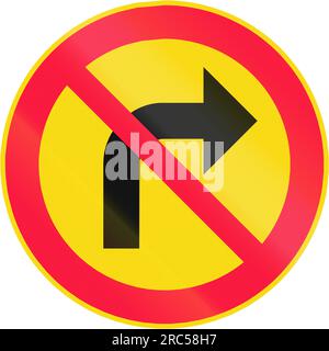 Straßenschild 333 in Finnland - Keine Rechtsabbiegung Stockfoto