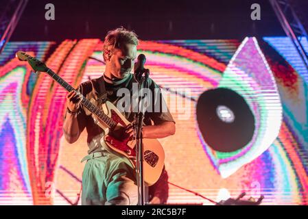 Trencin, Slowakei. 07. Juli 2023. Ben Howard, englischer Sänger und Songwriter, tritt während des Pohoda Festivals 2023 am Airport Trencin live auf der Bühne auf. Das Pohoda Festival ist das größte Open-Air-Musikfestival in der Slowakei. (Foto: Tomas Tkacik/SOPA Images/Sipa USA) Guthaben: SIPA USA/Alamy Live News Stockfoto