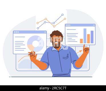 Unternehmensfinanzen und Marktforschung Stock Vektor