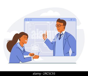 Online-Bildung und Fernunterricht. Stock Vektor