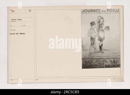 Amerikanische Truppen, die während des Ersten Weltkriegs an einem französischen Kriegsposter teilnehmen. Die Veranstaltung "Journée du Poilu" wurde am 25. Und 26. November 1915 abgehalten, um den Soldaten die Möglichkeit zu geben, Urlaub zu bekommen und ihre Familien zu besuchen." Stockfoto