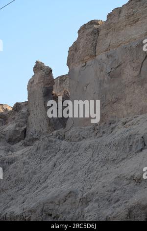 Lots Ehefrau Felsformation - Mount Sodom in der Nähe des unteren Beckens des Toten Meeres in Israel Stockfoto