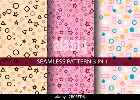 Abstrakte geometrische Muster. Nahtlose Muster, abstrakte geometrische Formen Stock Vektor