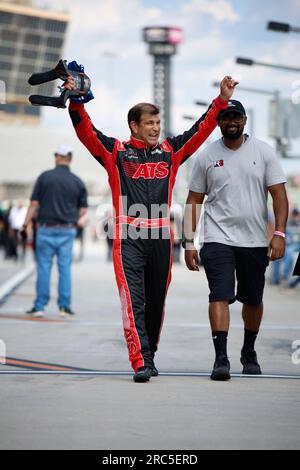 Hampton, GA, USA. 8. Juli 2023. Der NASCAR Xfinty Driver David Starr (35) kommt auf die Rennstrecke und qualifiziert sich für die Alsco Uniformen 250 auf dem Atlanta Motor Speedway in Hampton GA. (Kreditbild: © Walter G. Arce Sr./ZUMA Press Wire) NUR REDAKTIONELLE VERWENDUNG! Nicht für den kommerziellen GEBRAUCH! Stockfoto