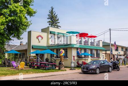 Grandpa Tonys Restaurant in La Pointe auf Madeline Island im Apostle Islands National Lakeshore in Wisconsin, USA Stockfoto