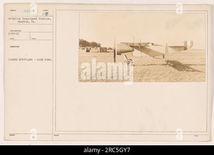 Seitenansicht des Albree Monoplane an der Aviation Experiment Station in Hampton, Virginia. Das Foto wurde am 15. Januar 1919 aufgenommen und ist mit der Nummer 54331 gekennzeichnet. Stockfoto