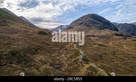 Einzigartiges Luftbild in den schottischen Highlands Stockfoto