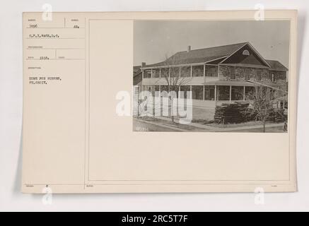 Das Bild zeigt ein Pflegeheim in St. Croix im Ersten Weltkrieg. Es wurde 1918 vom Fotografen Red aufgenommen und ist Teil der CPIWASH.Da Ca-Sammlung. Das Pflegeheim bot den Krankenschwestern, die im Militär tätig waren, Unterbringung und Unterstützung. Stockfoto