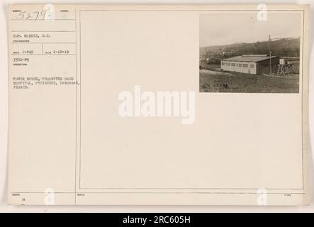 Das Bild zeigt das Kraftwerk im Perigueux Base Hospital in Perigueux, Dordogne, Frankreich während des Ersten Weltkriegs. Es wurde von dem Fotografen S.C. aufgenommen Morris und erhalten am 8. April 1919. In der Beschreibung ist das Datum des 12. Januar 1919 angegeben. Dieses Bild ist Teil der Fotosammlung von amerikanischen Militäraktivitäten während des Ersten Weltkriegs. Stockfoto