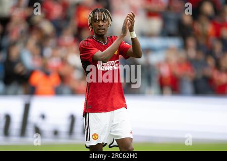 Oslo, Norwegen. 12. Juli 2023. Noam Emeran von Manchester United nach einer Vorsaison-Freundschaft zwischen Manchester United und Leeds United im Ullevaal Stadion in Oslo. (Foto: Gonzales Photo/Alamy Live News Stockfoto