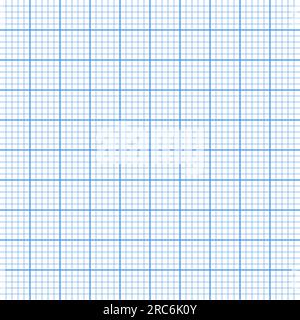Ein Blatt Diagrammpapier mit Gitter. Millimeter Papierstruktur, geometrisches Muster. Blau liniert leer für Zeichnen, Studieren, technische Entwicklung oder Skalierung Stock Vektor
