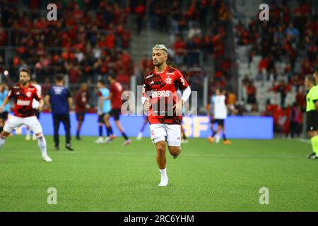 CURITIBA (PR) - 12/07/2023 - Copa do Brasil 2022 / Futebol - ATHLETICO (PR) X FLAMENGO (RJ) Copa do Brasil 2023, Quartas de final jogo 2 de 2, na noi Stockfoto