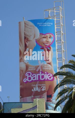 Los Angeles, Kalifornien, USA 12. Juli 2023 Margot Robbie Barbie Billboard am 12. Juli 2023 in Los Angeles, Kalifornien, USA. Foto: Barry King/Alamy Stock Photo Stockfoto