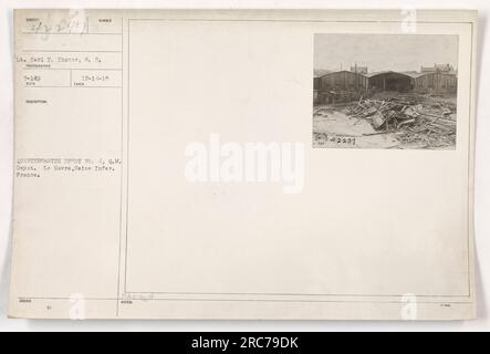 Lieutenant Carl T. Thonor, S.C., ein Fotograf, hat dieses Bild aufgenommen, das als 111-SC-42297 gekennzeichnet ist. Das Foto wurde in Quartermaster Depot Nr. 4, Q.M. aufgenommen Depot in Le Havre, seine Infer. Frankreich. Es wurde am 14. Dezember 1918 herausgegeben und ist eines der vielen Bilder aus der Sammlung, mit allgemeinen Anmerkungen, die mit 42291 gekennzeichnet sind. Stockfoto