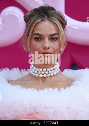 London, Großbritannien. 12. Juli 2023. Margot Robbie bei der Barbie European Premiere, London, Großbritannien, 12. Juli 2023. Foto: Stuart Hardy/ABACAPRESS.COM Kredit: Abaca Press/Alamy Live News Stockfoto