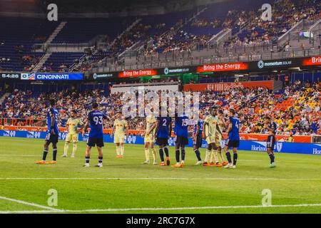 Harrisson, New York, USA. 12. Juli 2023. (SPO) 2023 MLS Normalsaison: NY Red Bulls vs. FC Cincinnati. 12. Juli 2023. Harrison, New Jersey, USA: Fußballspiel zwischen NY Red Bulls und FC Cincinnati, gültig für die Major League Soccer (MLS) East Conference in der Red Bull Arena in Harrison, Mittwoch (12). Kredit: Anthony Oliveira/Thenews2 (Kredit: © Anthony Oliveira/TheNEWS2 via ZUMA Press Wire) NUR REDAKTIONELLE VERWENDUNG! Nicht für den kommerziellen GEBRAUCH! Stockfoto