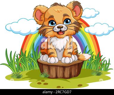 Abbildung: Baby Tiger im Cartoon-Stil Stock Vektor