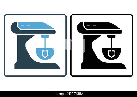 Symbol für Küchenmixer. Symbol für elektronische Haushaltsgeräte. Solides Icon-Design. Einfache Vektorkonstruktion editierbar Stock Vektor