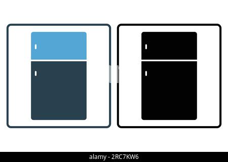 Kühlschranksymbol. Symbol für elektronische Haushaltsgeräte. Solides Icon-Design. Einfache Vektorkonstruktion editierbar Stock Vektor