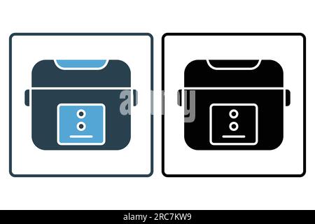 Symbol für Reiskocher. Symbol für elektronische Haushaltsgeräte. Solides Icon-Design. Einfache Vektorkonstruktion editierbar Stock Vektor