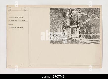 Luftaufnahme des Signalkorps von 1918. Das Bild zeigt die deutsche Zerstörung im Ersten Weltkrieg. Das ist Foto Nummer 266 und wurde am 10. März 1921 aufgenommen. Es ist keine Beschriftung verfügbar. EU. SOTES. Stockfoto