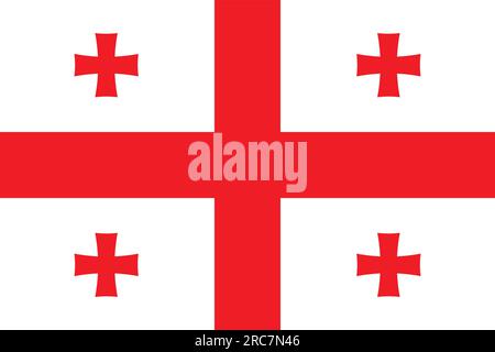 Georgische Flagge - Vektordarstellung. Stock Vektor