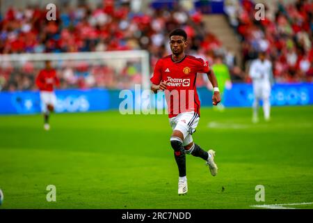 Oslo, Norwegen, 12. Juli 2023. Amad Diallo von Manchester United im Spiel zwischen Manchester United und Leeds United im Ullevål-Stadion in Oslo. Kredit: Frode Arnesen/Alamy Live News Stockfoto