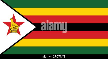 Flagge Simbabwes - Vektordarstellung. Stock Vektor