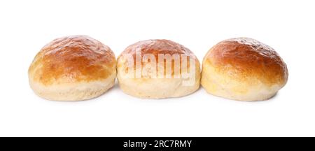 Leckere Scones, zubereitet auf Limonadenwasser, isoliert auf weißem Boden Stockfoto