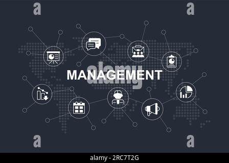 Konzernmanagement - Word-Entwurfsvorlage mit Symbolen Stock Vektor