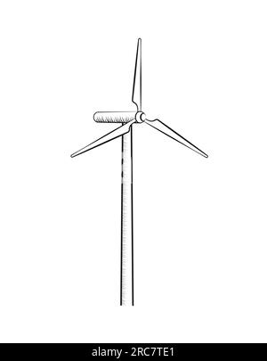 Windmühle mit flachem Kreideelement Stock Vektor