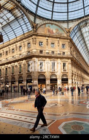 Galleria Vittorio Emanuele II, Vittorio Emanuele , Galerie, Mailand, Lombardei, Italien, Stockfoto