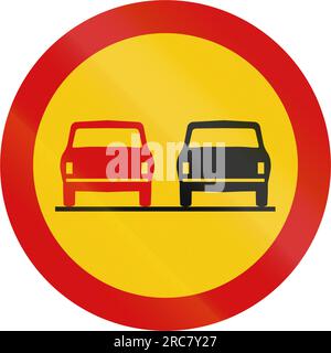 Straßenschild in Island - Überholen verboten Stockfoto