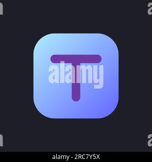 ui-Symbol für Text-Overlay für flache Verlaufsfüllung für dunkles Design Stock Vektor
