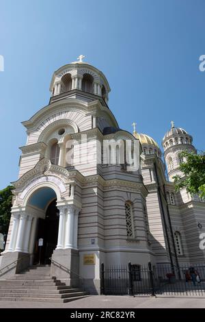 Die Geburtskirche Christi in Riga, die größte orthodoxe Kathedrale im Ostseeraum Stockfoto