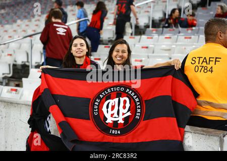 CURITIBA (PR) - 12/07/2023 - Copa do Brasil 2022 / Futebol - ATHLETICO (PR) X FLAMENGO (RJ) Copa do Brasil 2023, Quartas de final jogo 2 de 2, na noi Stockfoto