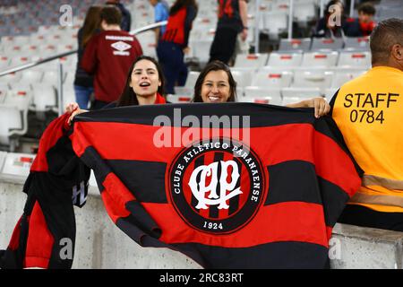 CURITIBA (PR) - 12/07/2023 - Copa do Brasil 2022 / Futebol - ATHLETICO (PR) X FLAMENGO (RJ) Copa do Brasil 2023, Quartas de final jogo 2 de 2, na noi Stockfoto