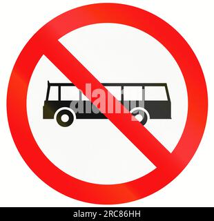 Straßenschild in Indonesien - Keine Busse Stockfoto