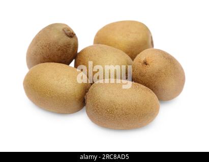 Frische reife gelbe Kiwis auf weißem Hintergrund Stockfoto