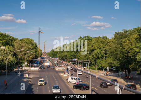 Deutschland , Berlin , 12.07.2023 , Baustelle auf der Straße des 17. Juni in Berlin Stockfoto