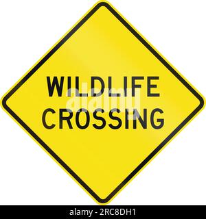 Ein australisches Warnschild - Wildlife Crossing Stockfoto