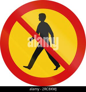 Straßenschild in Island - Keine Fußgänger Stockfoto