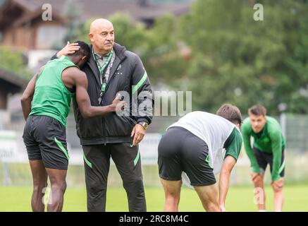 Bramberg am Wildkogel, Österreich – 3. Juli 2023. Ferencvaros trainiert Stanislav Cherchesov vor dem internationalen Clubfreund Ferencvaros gegen Bo Stockfoto