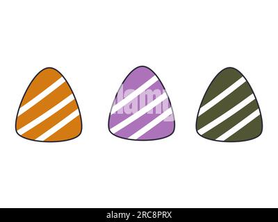 Ein farbenfrohes Set mit Halloween-Süßigkeiten. Süßigkeiten und Snacks. Halloween-Gelee. Süßes oder Saures-Party. Cartoon-Bonbons-Vektor. Stock Vektor