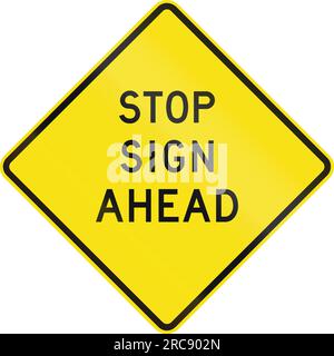 Ein historisches australisches Warnschild - Stoppschild voraus Stockfoto