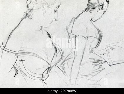 Zwei Studien für Madame X 1883 von John Singer Sargent Stockfoto