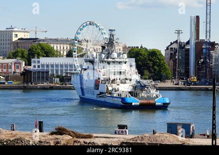 Helsinki, Finnland. 13. Juli 2023: Küstenwache patrouilliert im südlichen Hafen von Helsinki vor dem Besuch von US-Präsident Joe Biden. Bild: Taina Sohlman/Alamy Stockfoto