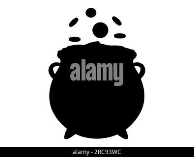 Topf mit goldener Silhouette Stock Vektor