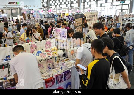 SHANGHAI, CHINA - 13. Juli 2023 - Anime-Fans besuchen CCG EXPO 2023 in Shanghai, China, 13. Juli 2023. Die 18. China International Animation und Spiele E Stockfoto