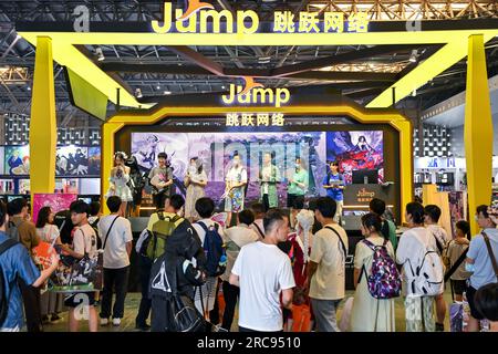 SHANGHAI, CHINA - 13. Juli 2023 - Anime-Fans besuchen CCG EXPO 2023 in Shanghai, China, 13. Juli 2023. Die 18. China International Animation und Spiele E Stockfoto